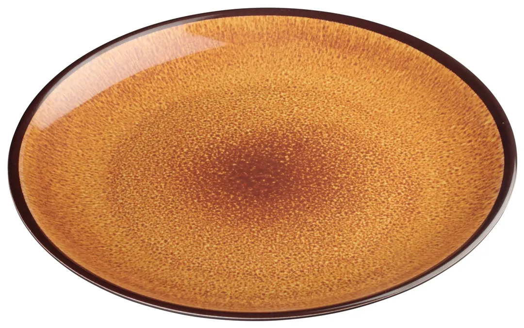 Winco WDM020-402 Ava 11" Round Melamine Plate, Tan, Break-Resistant, Dishwasher-Safe - 24/Case