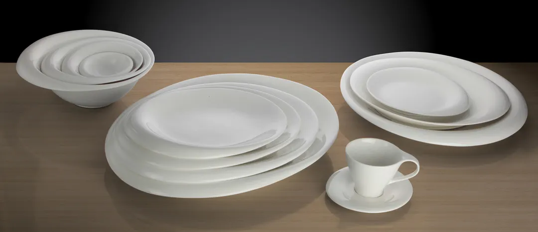 Winco WDP004-206 6" 10-oz White Porcelain Bowl with Oval Rim, General Use, Ocea™ Finish - 24/Case