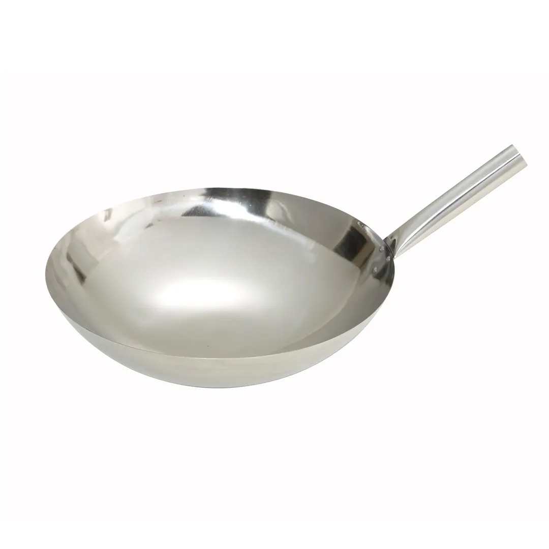 WOK-14N Stainless Steel Chinese Wok, 14", Nailed