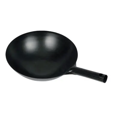 Winco WOK-34, Black Carbon Steel Wok, 14", Round, 1.2 mm Thickness, with One Integral Handle