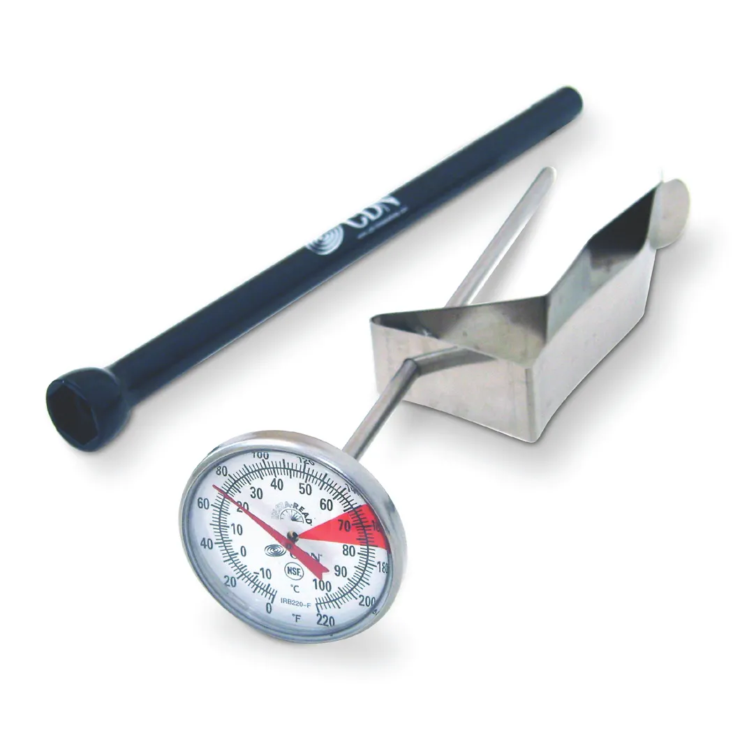 CDN IRB220-F-6.5 Beverage & Frothing Thermometer, 0-220°F, 6.5" Stem, Waterproof, Shatterproof, NSF