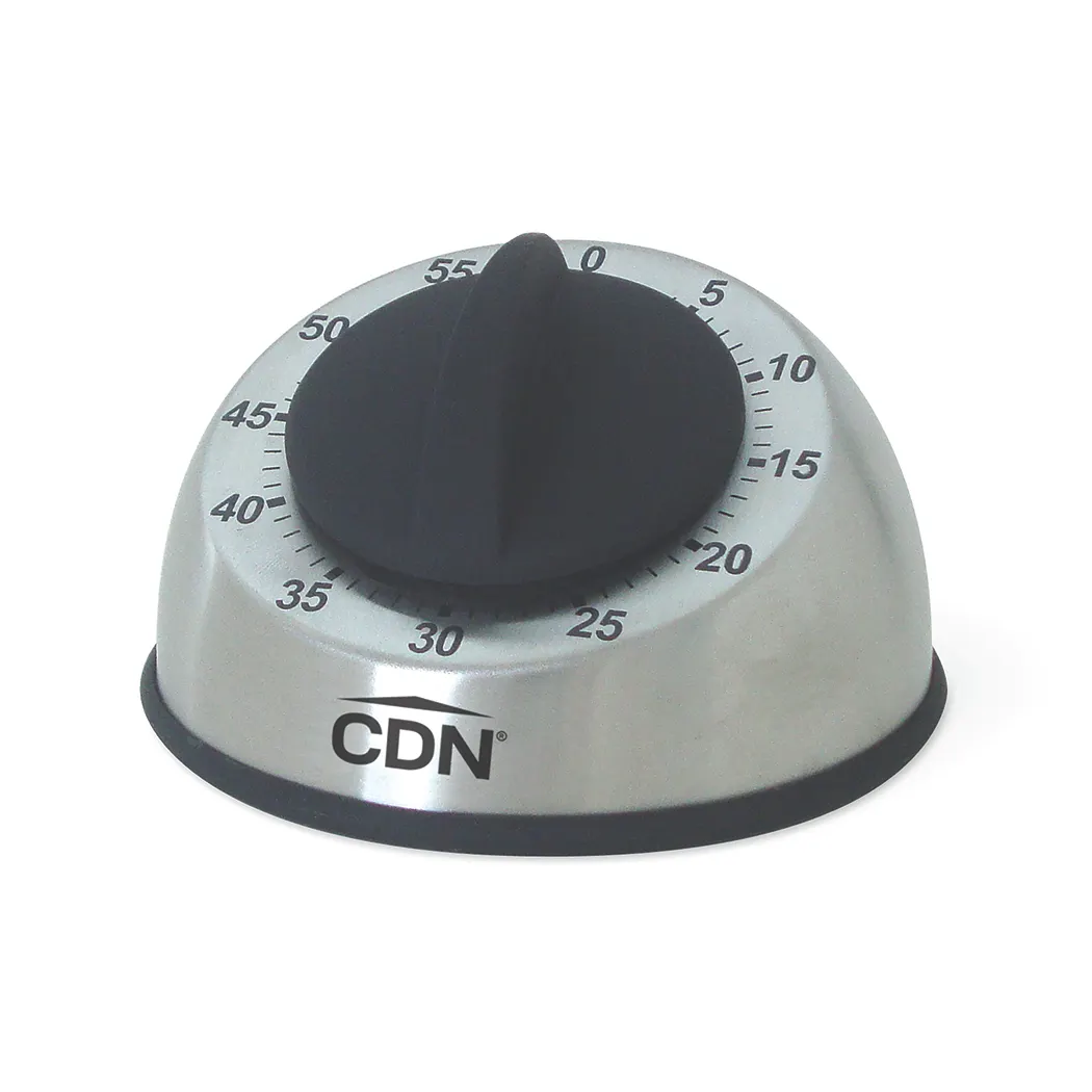 CDN MT1 Mechanical Timer, Heavy Duty, 1-Hour By Minute, 3" Face, Stainless Steel Housing
