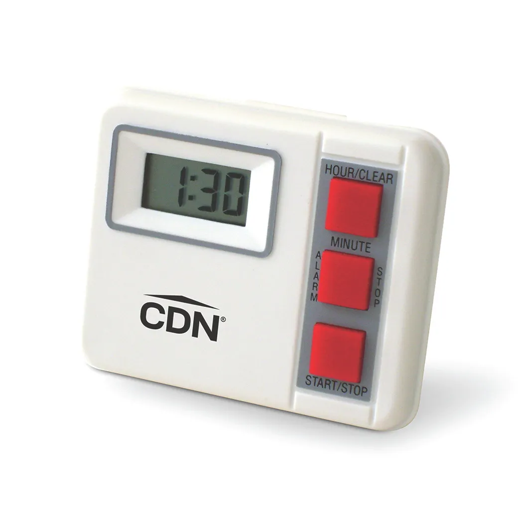 CDN TM2 Digital Timer, 20 Hours, Hr/Min, 3/4"W x 3/8"H Display, Food-Safe ABS - 1/Each