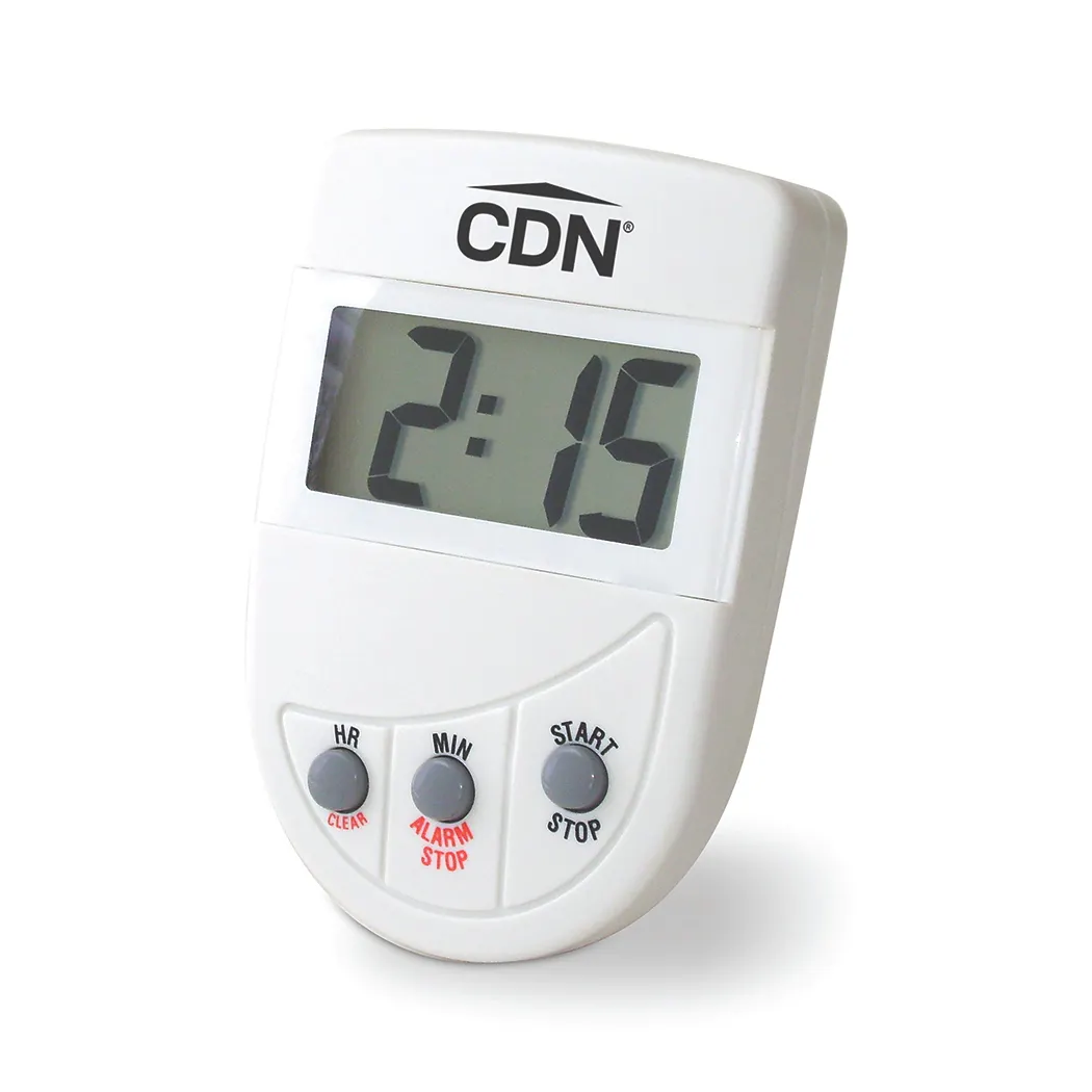 CDN Measurement Tools TM4 20‑Hour Digital Timer, Big‑Digit Loud Alarm, Clip/Magnet, Food‑Safe ABS