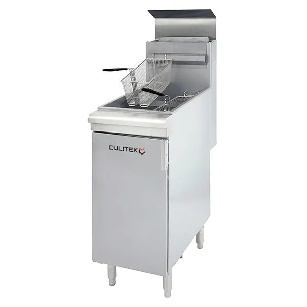 Culitek CULGF90LP 15" Floor Model Lp Gas Full Pot Fryer, 40 lbs