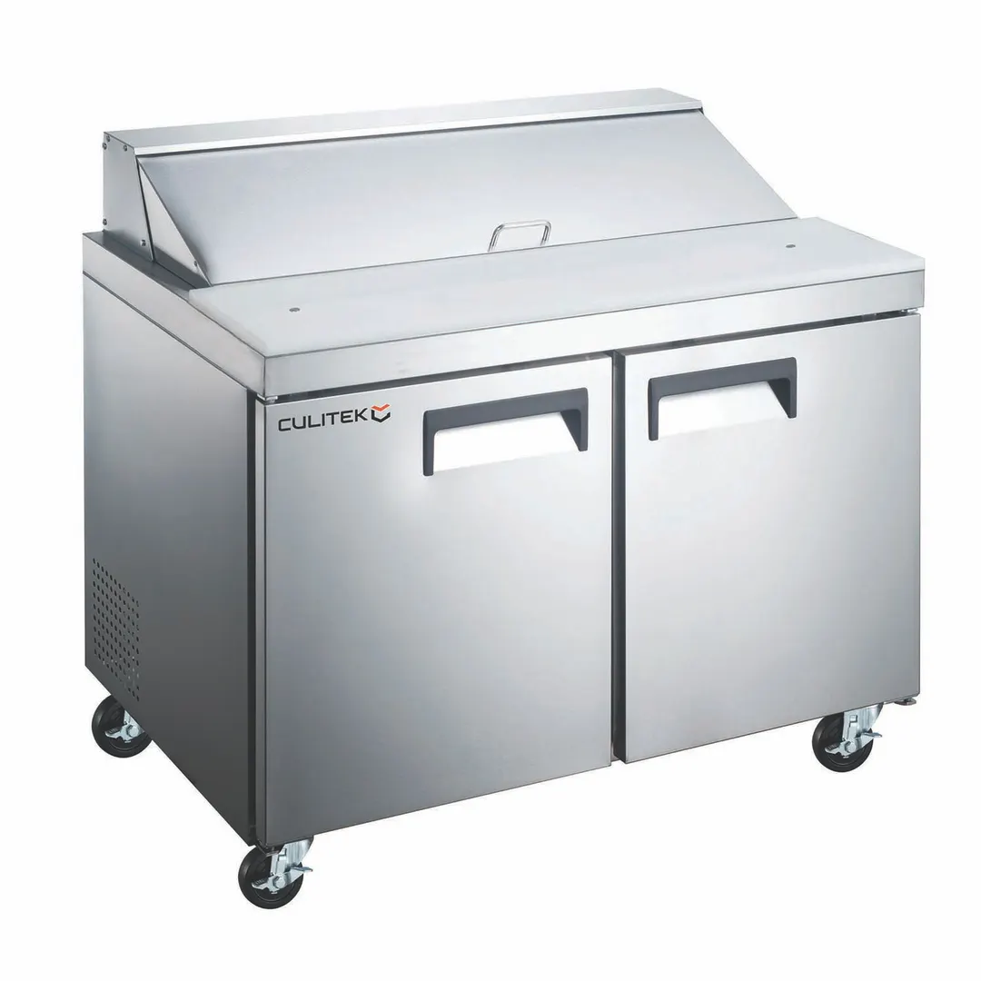 Culitek MRSL-2D 47" 2-Section Sandwich and Salad Prep Table, 12 cu. ft., Stainless Steel