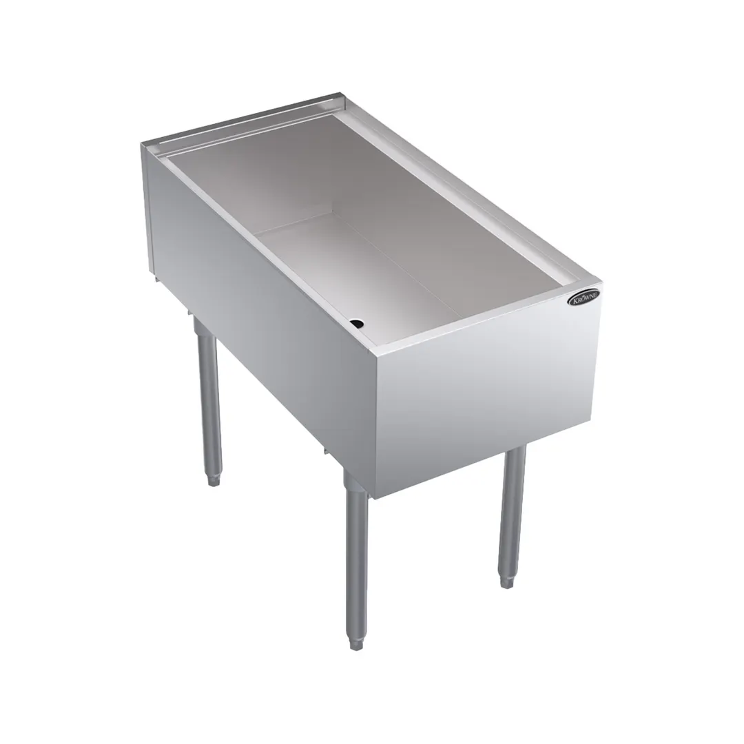 Krowne KRPT-1836 18" Pass-Thru Underbar Ice Bin/Cocktail Station w/ 130 lbs. Ice Capacity