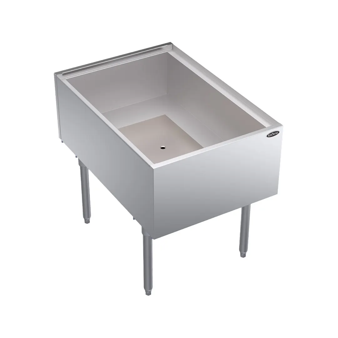 Krowne KRPT-2436-10 24" Pass-Thru Underbar Ice Bin/Cocktail Station w/ 175 lbs. Ice Capacity
