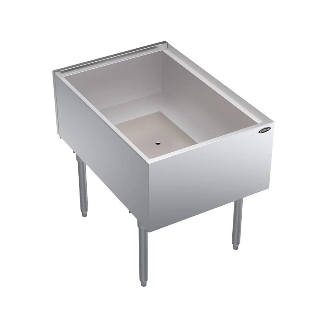 Krowne KRPT-2436 24" Pass-Thru Underbar Ice Bin/Cocktail Station w/ 175 lbs. Ice Capacity