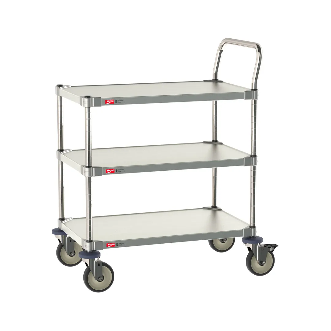 Metro MCP316-1830FF-3 18"X 30" Stainless 316 Grade Cart w/ 3 Shelves