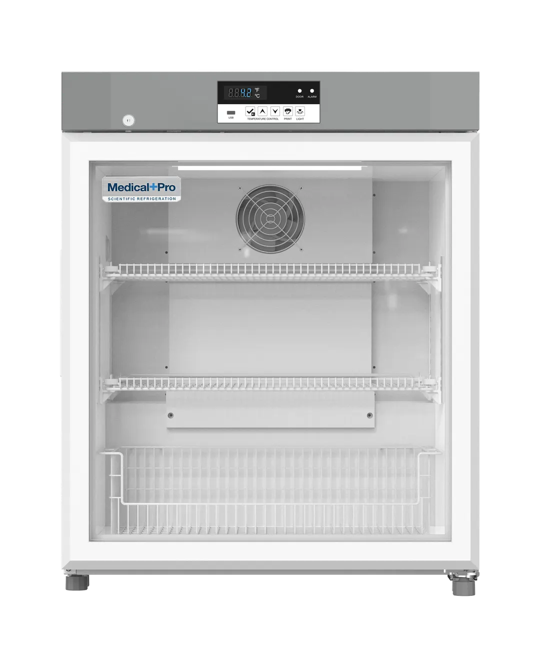 Migali MP-U5RG-HC 25" Glass Door Medical Refrigerator, 5 Cu Ft, +2°C To +8°C, USB, Alarms, 110V Plug