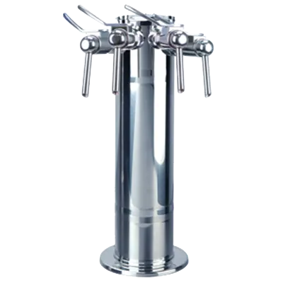 Micro Matic DS-144-PSS-W Countertop Tap Tower, 4" Dia x 16-2/3" H, Steel, 4 SidePull Faucets 6" Base