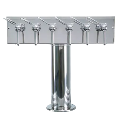 Micro Matic DS-356-PSS-W Wine Font, 20\"x7\"x18-9/16\", Air-Cooled, 4\" Column, 6 304 SS Faucets