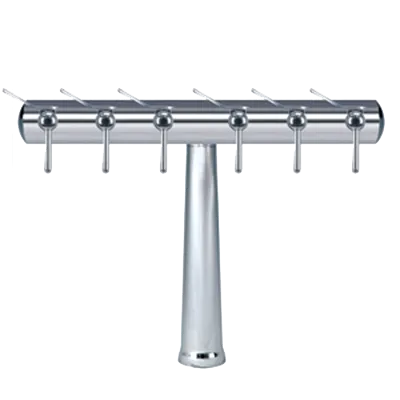 Micro Matic HAVANA6-C-W Tap Tower, 23-3/4" W x 17" H, Air-Cooled, Chrome, Six 304 Steel Faucets
