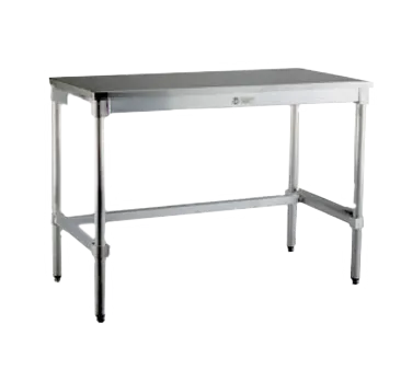 New Age 24SS48KD 48" Open Base Work Table with Side & Rear Crossrails, 16 Gauge Flat Top - Aluminum