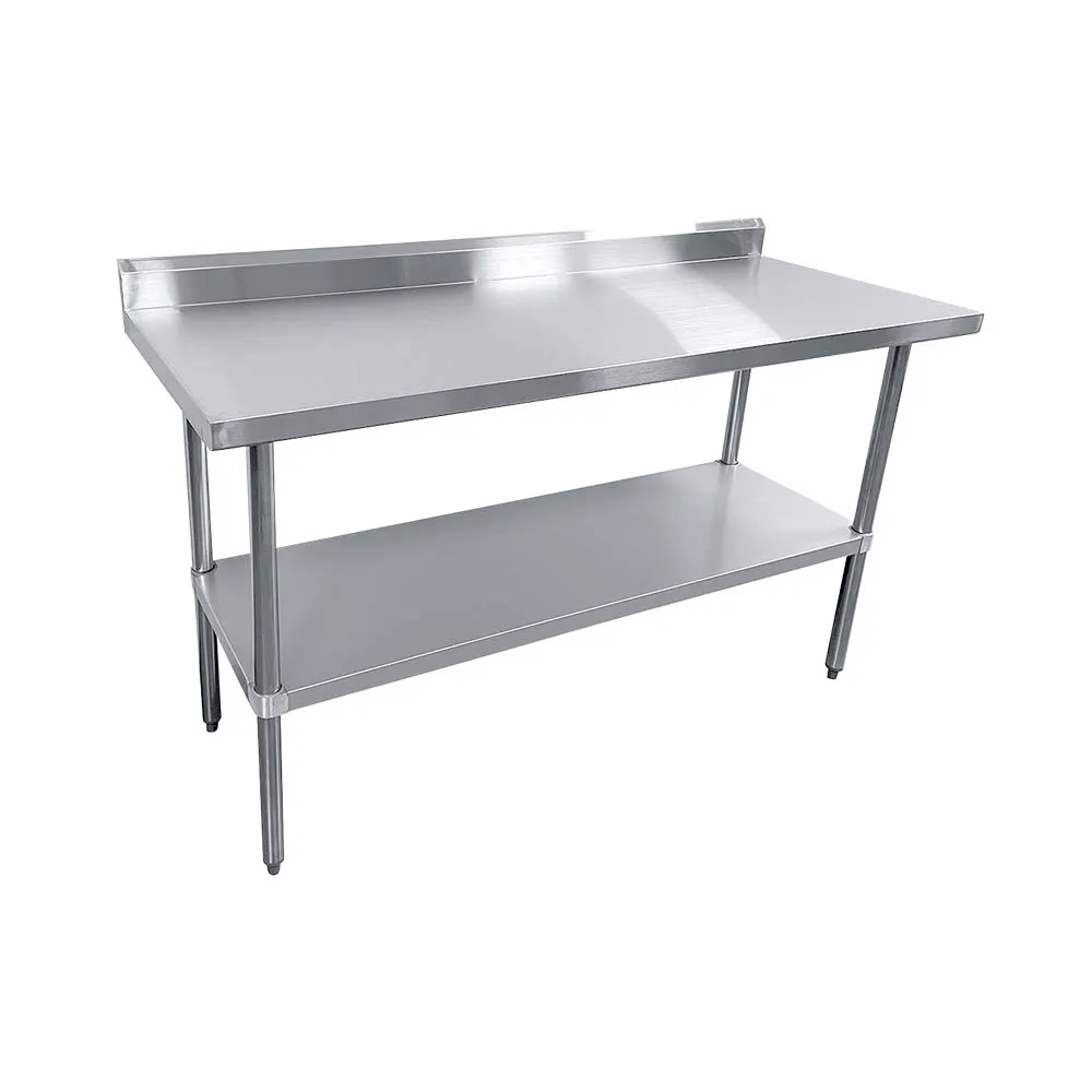Sapphire Manufacturing SMTEB-2460G 60" Open Base Work Table w/ Undershelf, 5" Backsplash / 18 G. Top