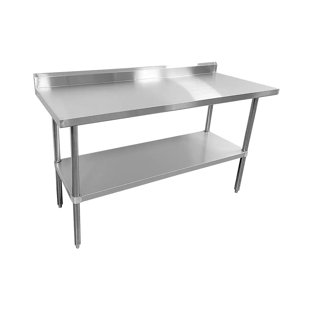Sapphire Manufacturing SMTEB16-2460S 60" Open Base Work Table with Undershelf, 5" Backsplash