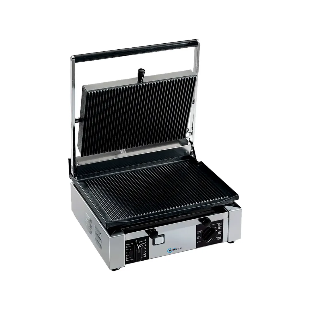 Univex PPRESS1.5RF Single Cast Iron Panini Press Grill w/ 14" x 10" Grooved & Smooth Plates, 120V