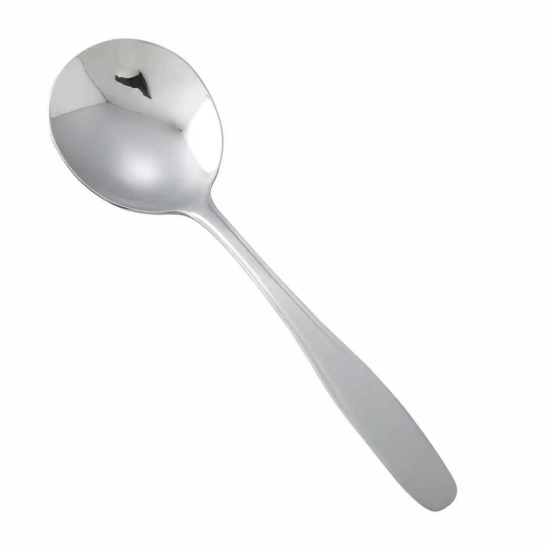 Winco 0008-04 Manhattan Bouillon Spoon, 6" Satin Finish, 18/0 Stainless Steel - 1 Dozen