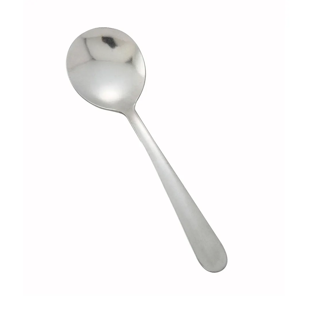 Winco 0012-04 - 5-7/8" Windsor Bouillon Spoon, Heavy‑Weight 18/0 Stainless Steel, Vibro Finish - 1 Dozen