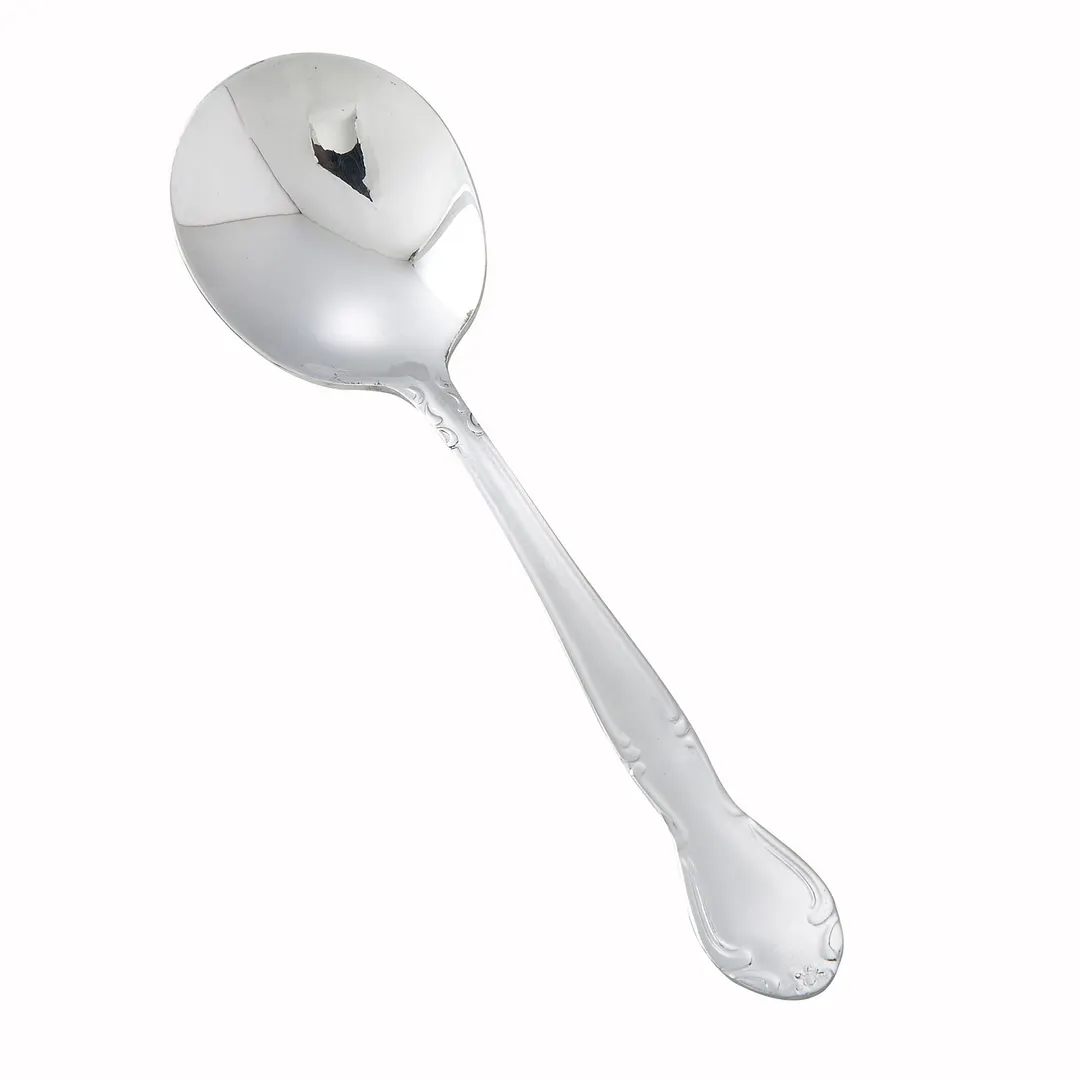 Winco 0024-04 Elegance Bouillon Spoon, 6-3/16" Mirror Finish, 18/0 Stainless Steel, 5-6" - 1 Dozen