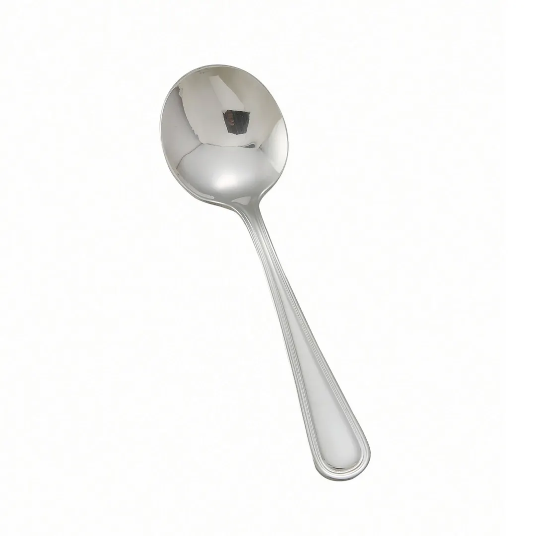 Winco 0030-04 - Shangarila 5‑7/8" Bouillon Spoon, 18/8 Stainless Steel, Mirror Finish - 1 Dozen