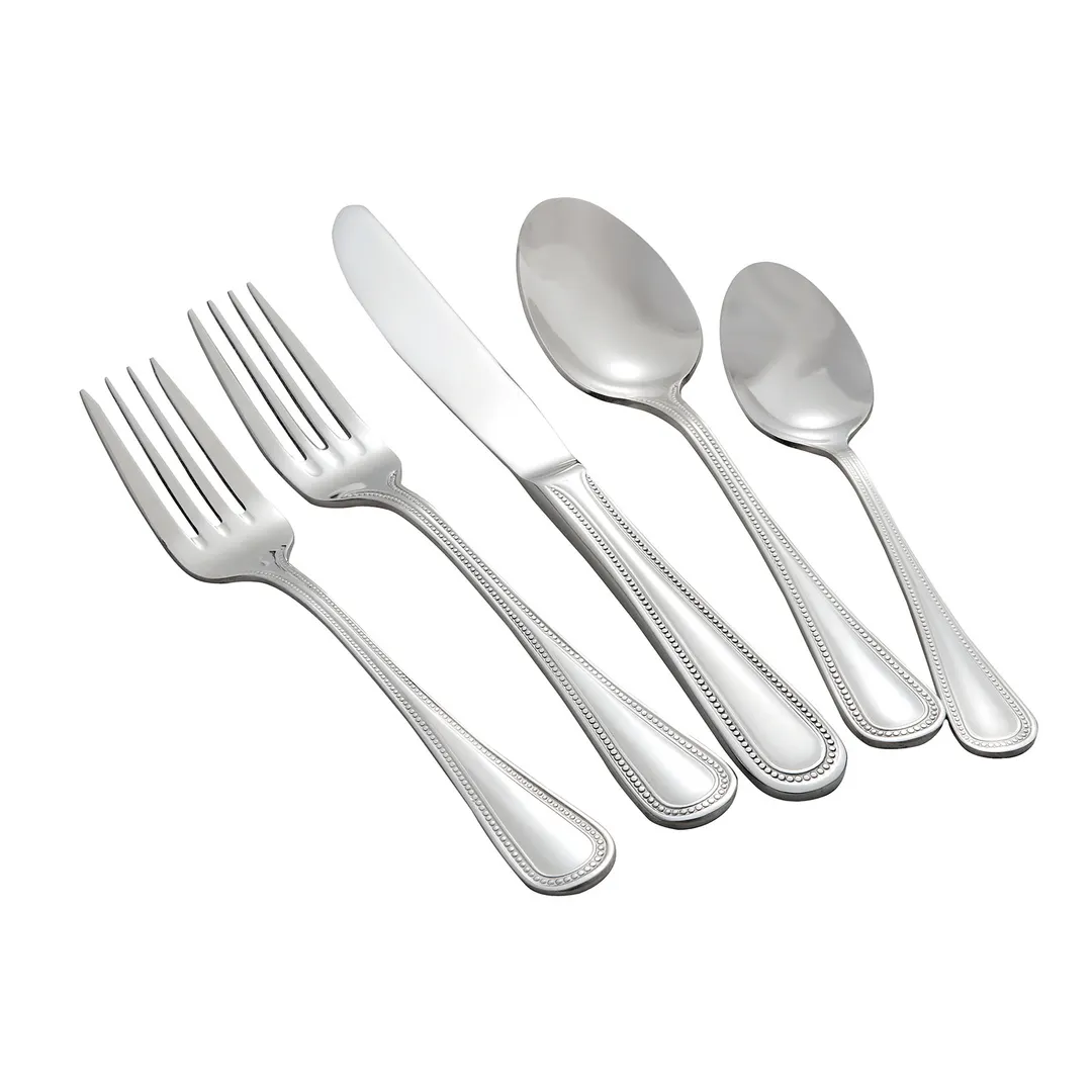 Winco 0036-04 Deluxe Pearl Bouillon Spoon, 5-7/8" Heavy 18/8 Stainless Steel Mirror Finish - 1 Dozen