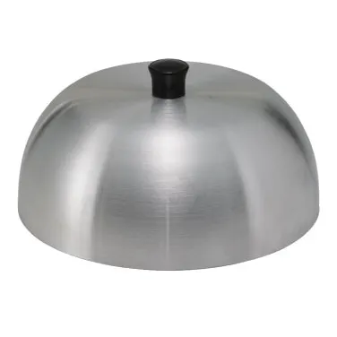 Winco AHC-6 6" Round Aluminum Hamburger Cover w/ Bakelite Handle