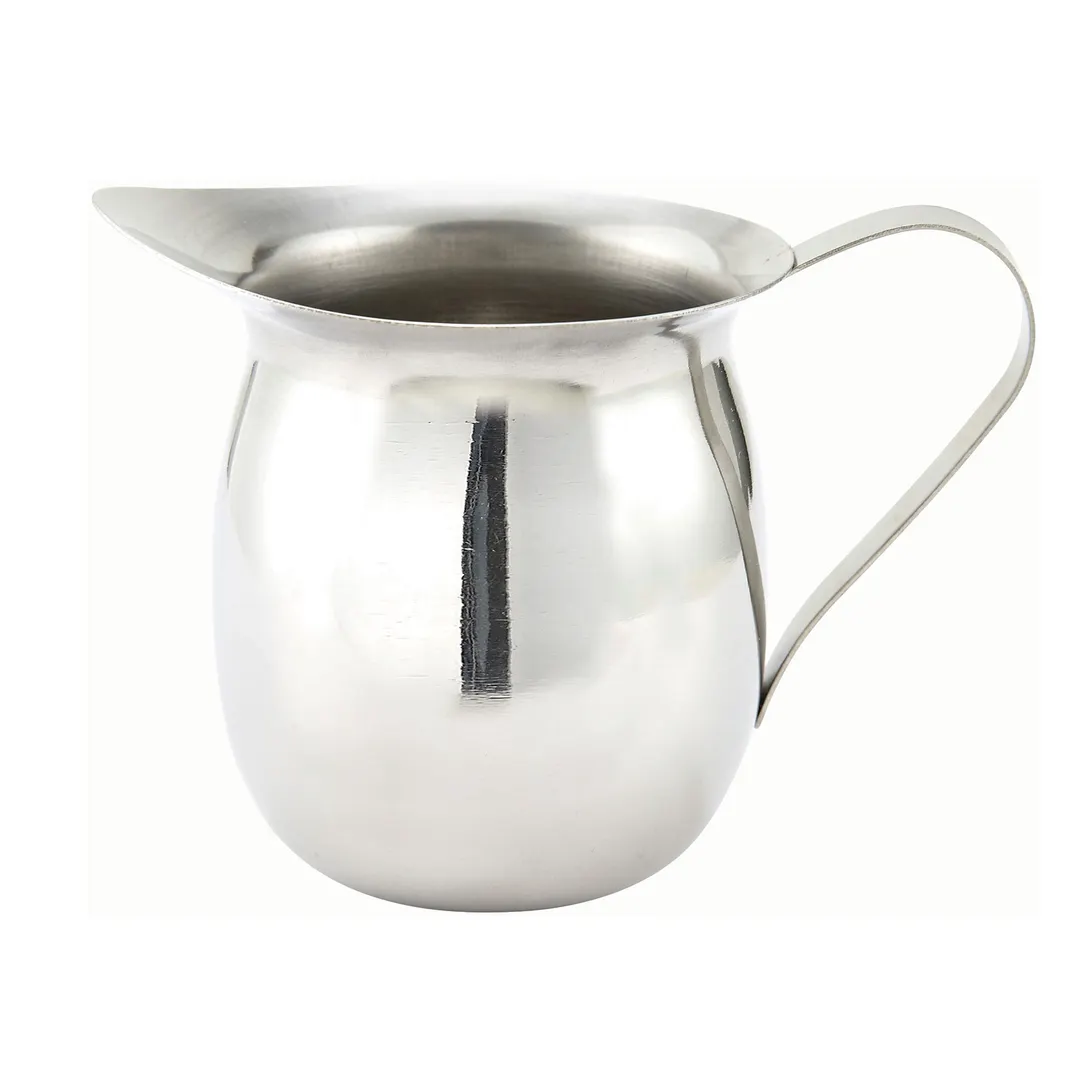 Winco BCS-10 10 oz. Stainless Steel Bell Creamer with Handle