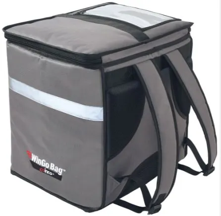 Winco BGDB-1616 WinGo Bag Premium Delivery Backpack w/ Adjustable Straps, Gray - 16"W x 13"D x 16"H