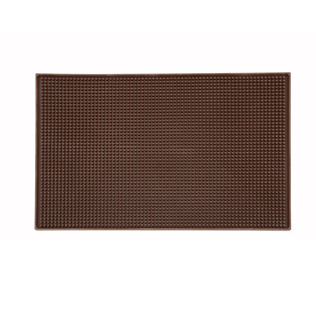 Winco BM-1812B 18" x 12" Rubber Bar Service Mat, Brown