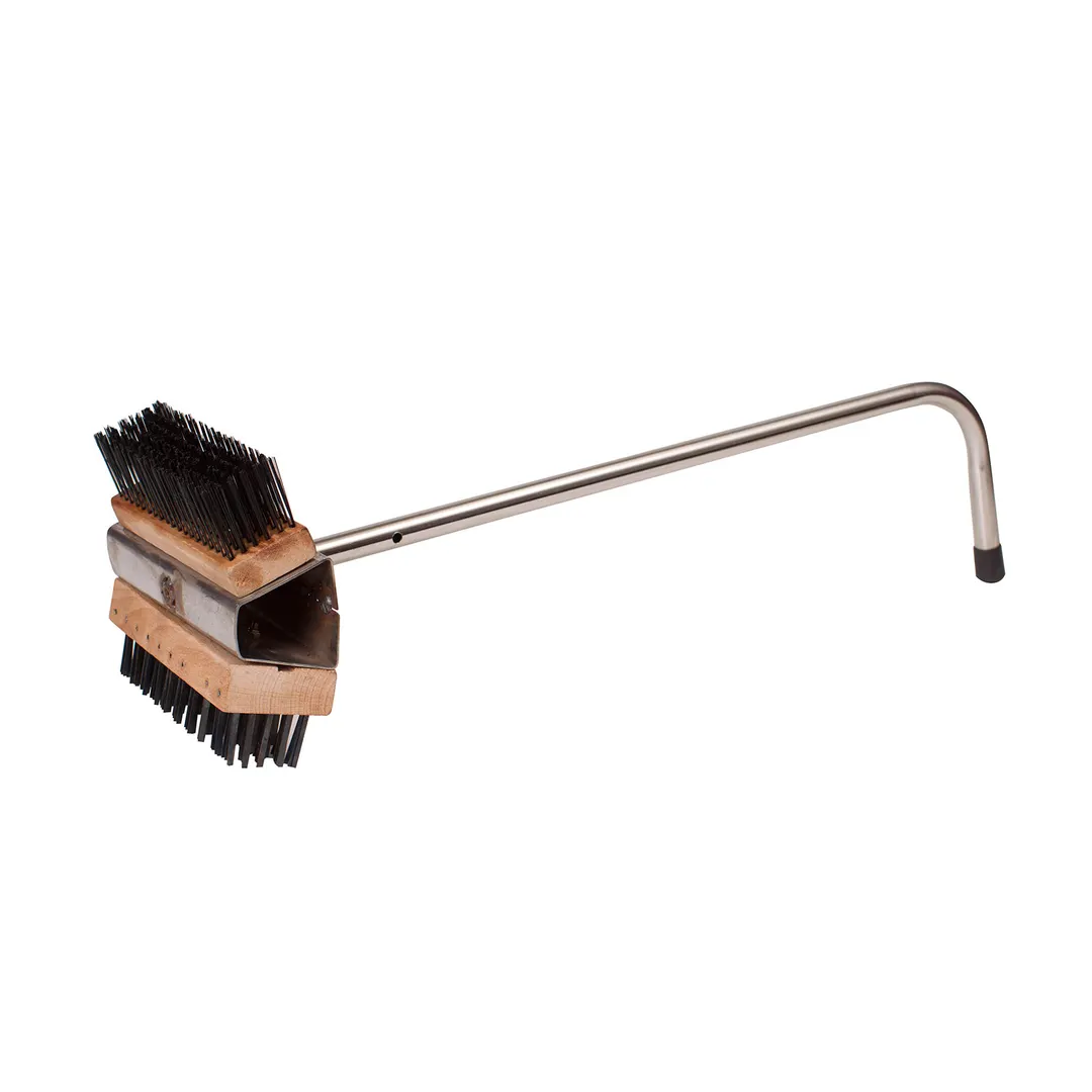 Winco BR-21 Wire Dual Headed Cleaning Brush with 28" Stainless Steel Handle