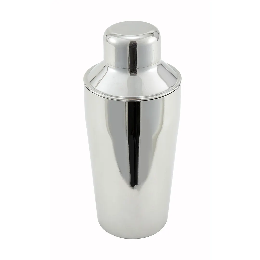 Winco BS-310 Cocktail Shaker Set, 10 oz, 3-Piece Stainless Steel, Cap, Strainer & Cup