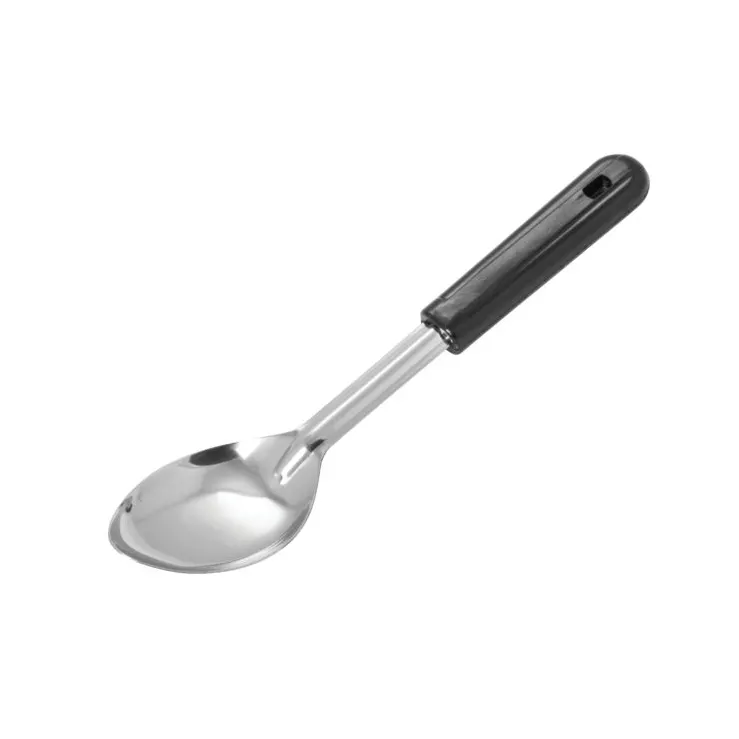 Winco BSOB-11 11" Solid Basting Spoon with Black Rounded Bakelite Handle