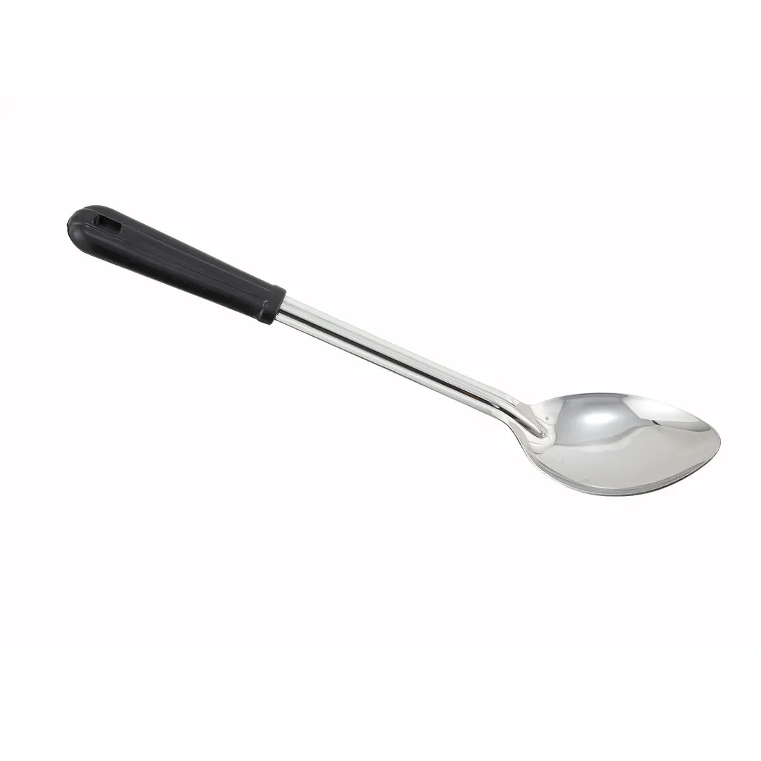 Winco BSOB-13 13" Solid Basting Spoon with Black Rounded Bakelite Handle