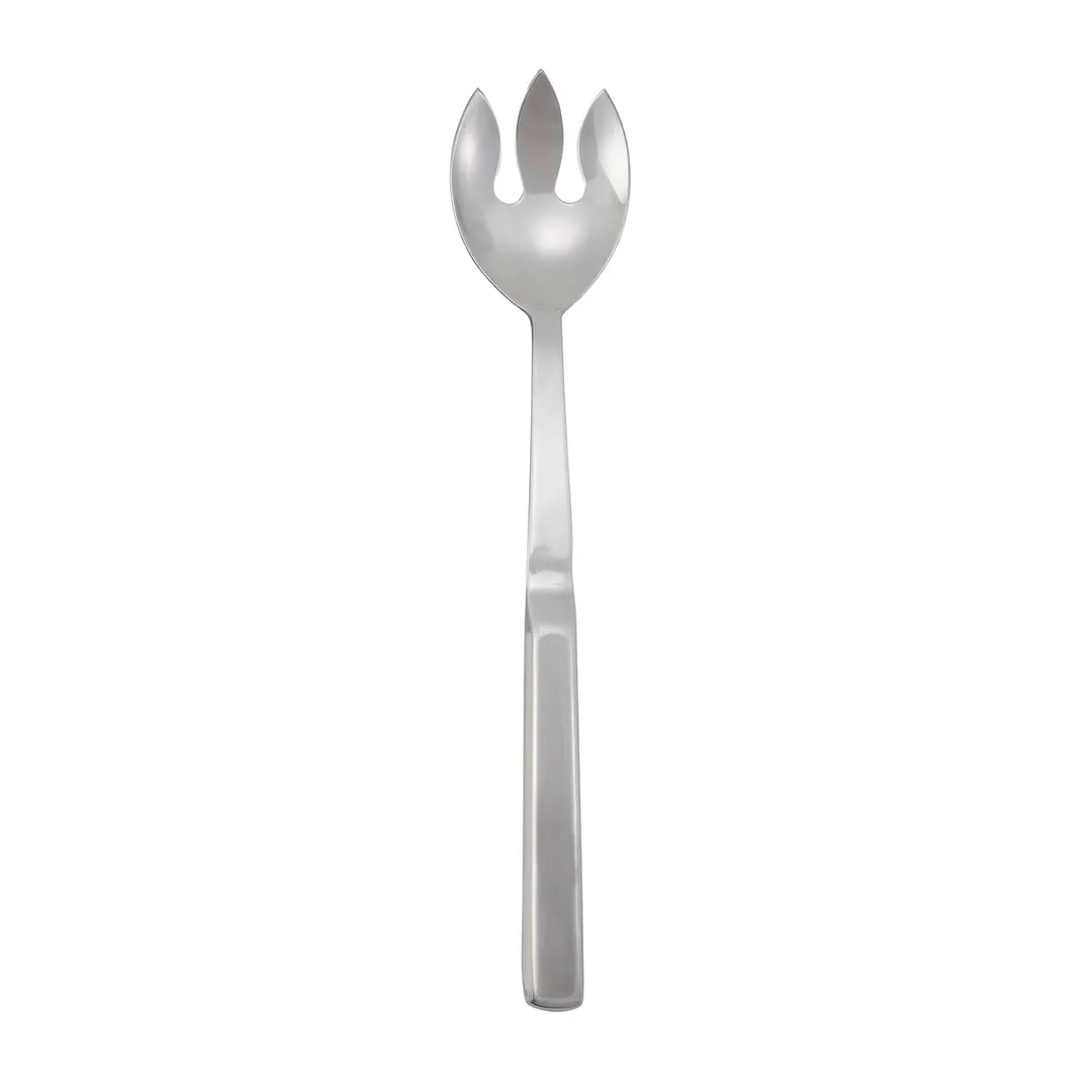 Winco BW-NS3 11 3/4" Hollow Stainless Steel Handle Notched Salad Spoon