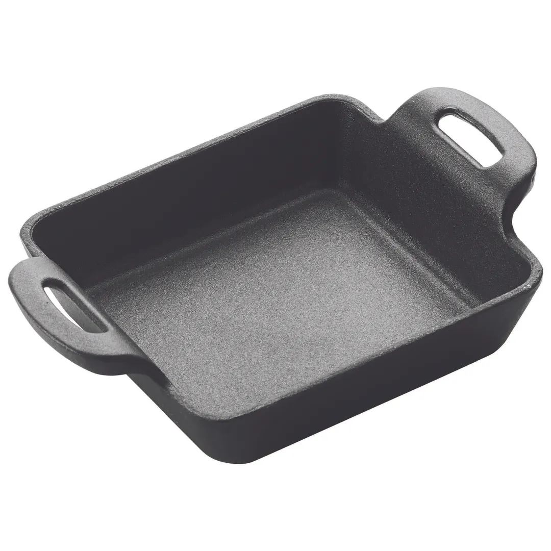 Winco CASM-4S FireIron™ 10 oz. Mini Induction Server with Matte Black Enamel / Cast Iron
