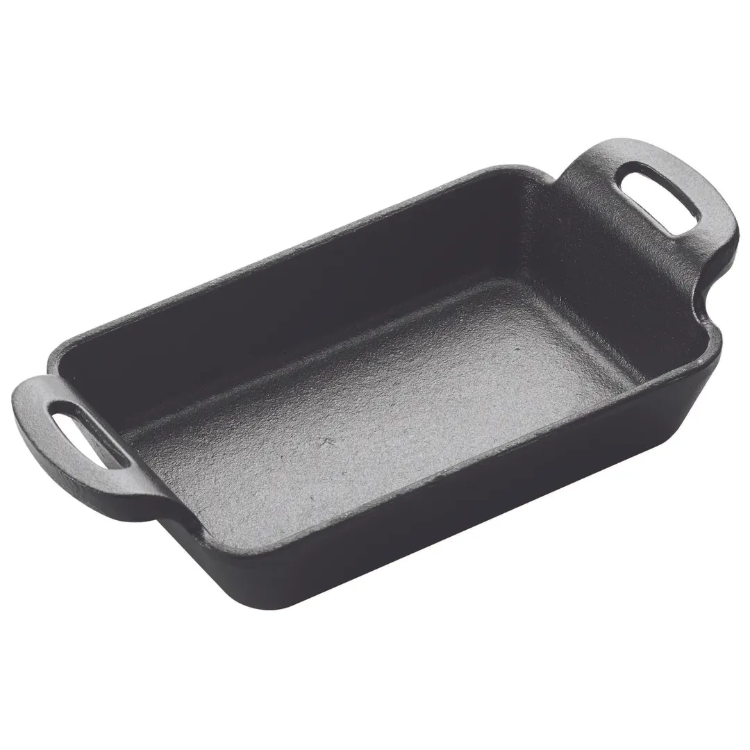 Winco CASM-5RT Fireiron™ 10 oz. Mini Induction Server w/ Matte Black Enamel - Cast Iron, Rectangular