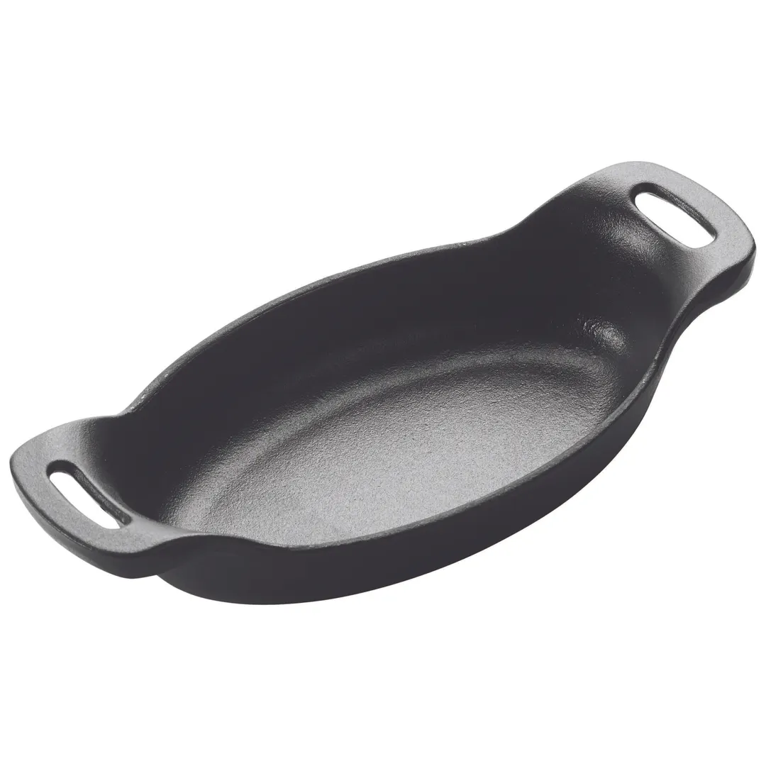 Winco CASM-6O FireIron™ 9 oz. Mini Induction Server with Matte Black Enamel / Cast Iron