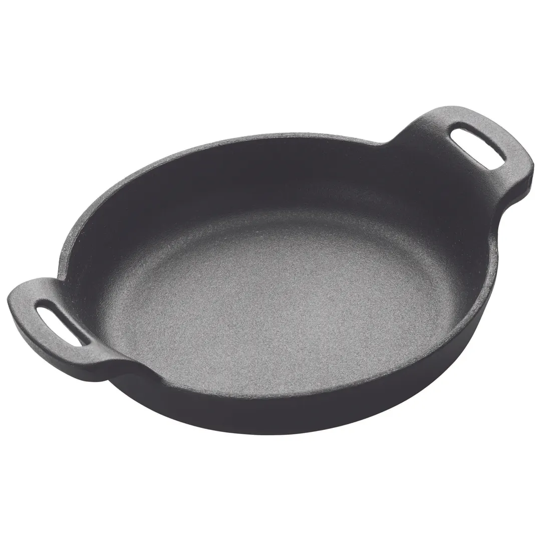 Winco CASM-6R FireIron™ 14 oz. Mini Induction Server w/ Matte Black Enamel - Cast Iron, Round