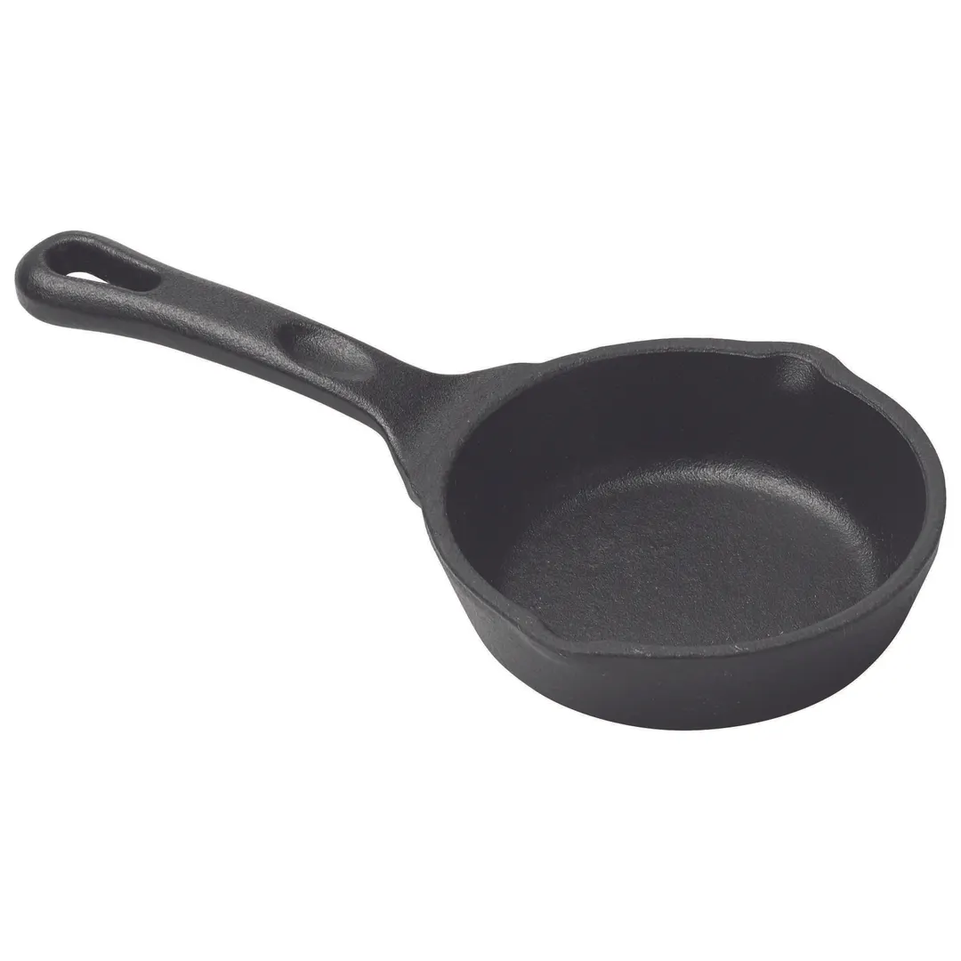 Winco CAST-3 FireIron™ 3 oz. Mini Induction Skillet w/ Matte Black Enamel - Cast Iron, Round