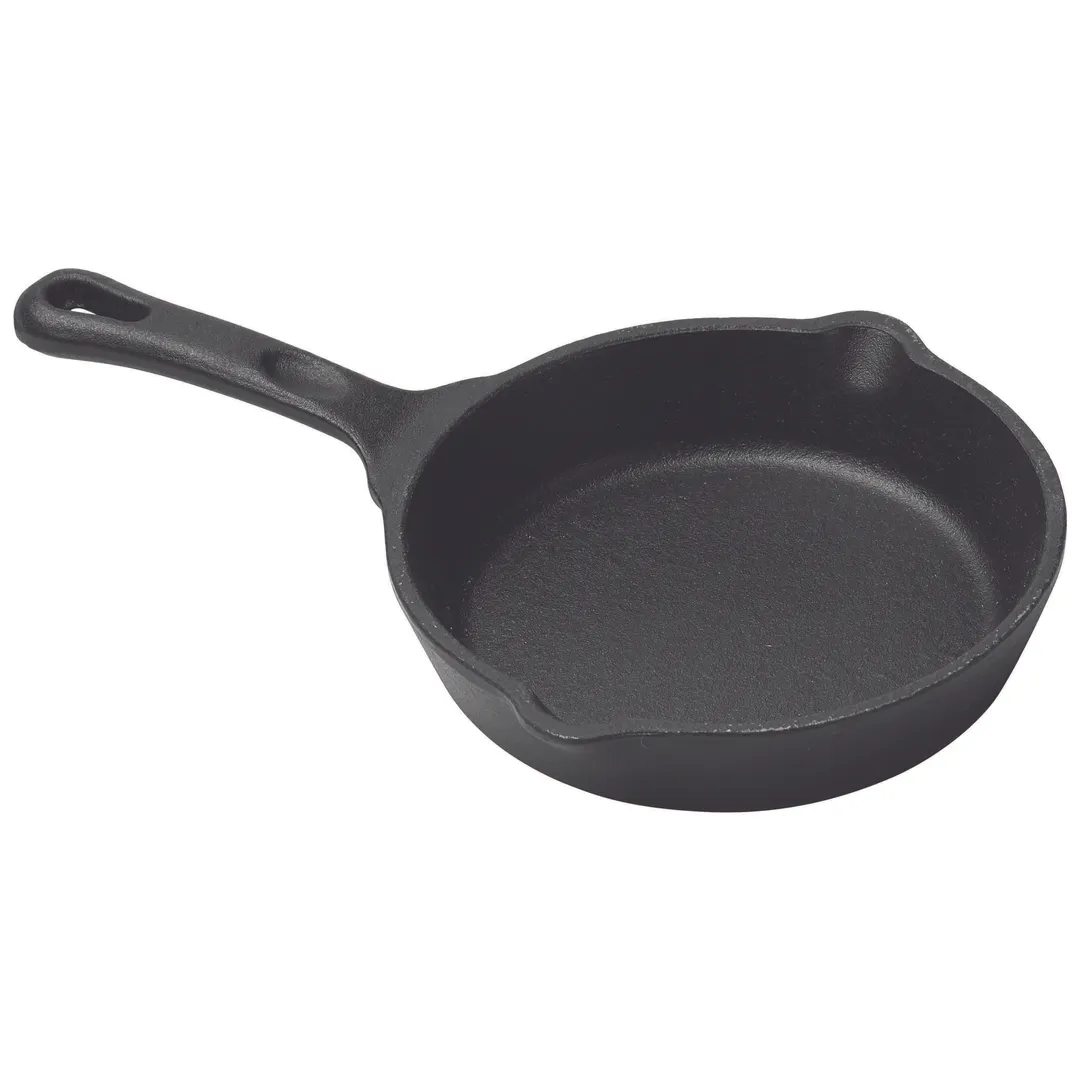 Winco CAST-5 FireIron™ 7-1/4 oz. Mini Induction Skillet w/ Matte Black Enamel - Cast Iron