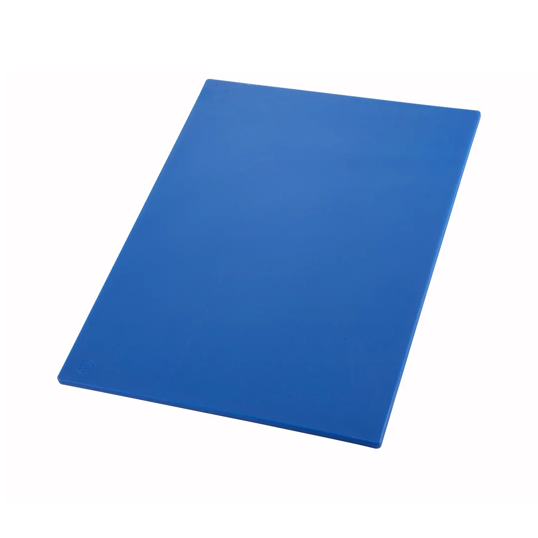 Winco CBBU-1218 Blue Polyethylene Plastic Cutting Board - 12" x 18" x 1/2"