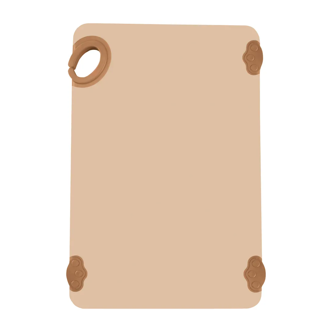Winco CBK-1218BN Brown StatikBoard Rectangular Plastic Cutting Board 