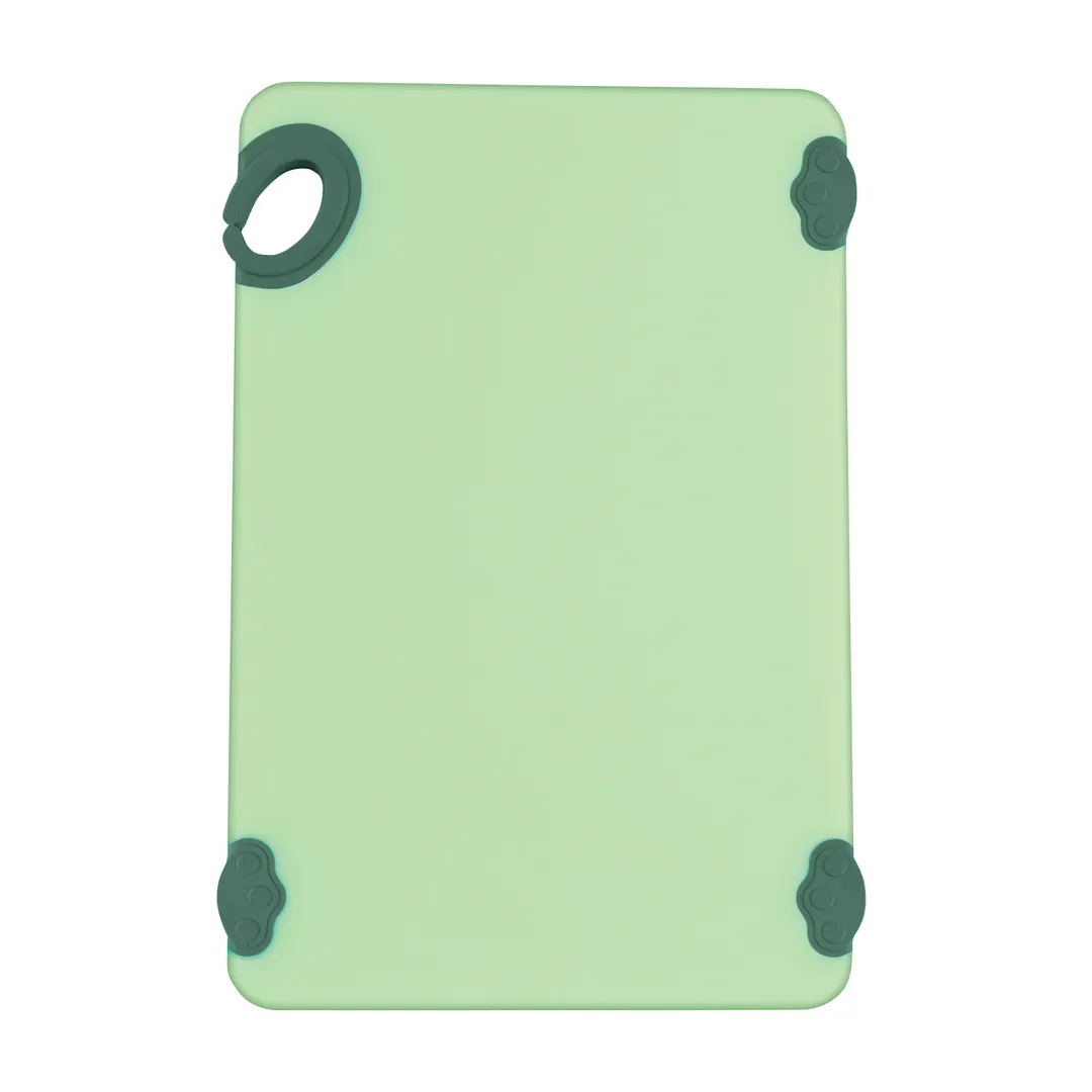 Winco CBK-1218GR Green StatikBoard Plastic Cutting Board w/ Hook - 12" x 18" x 1/2"