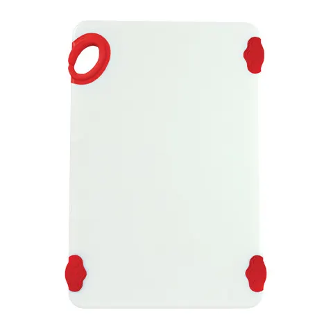 Winco CBN-1218RD Red StatikBoard Co-Polymer Plastic Cutting Board - 12" x 18" x 1/2"