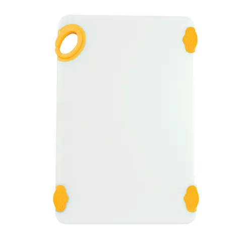 Winco CBN-1218YL Yellow StatikBoard Co-Polymer Plastic Cutting Board - 12" x 18" x 1/2" 