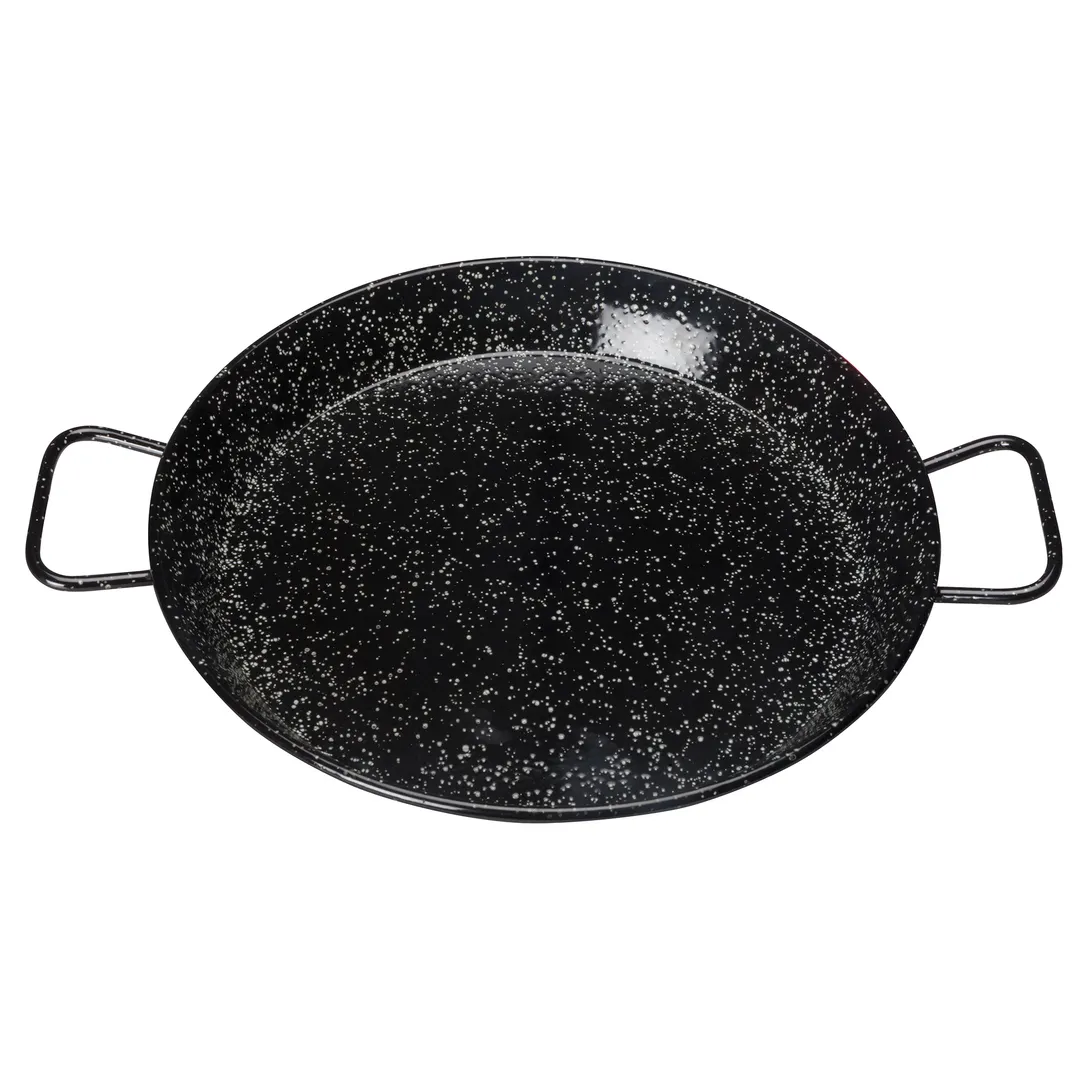 Winco CSPP-11E 11" Enameled Carbon Steel Paella Pan - Round