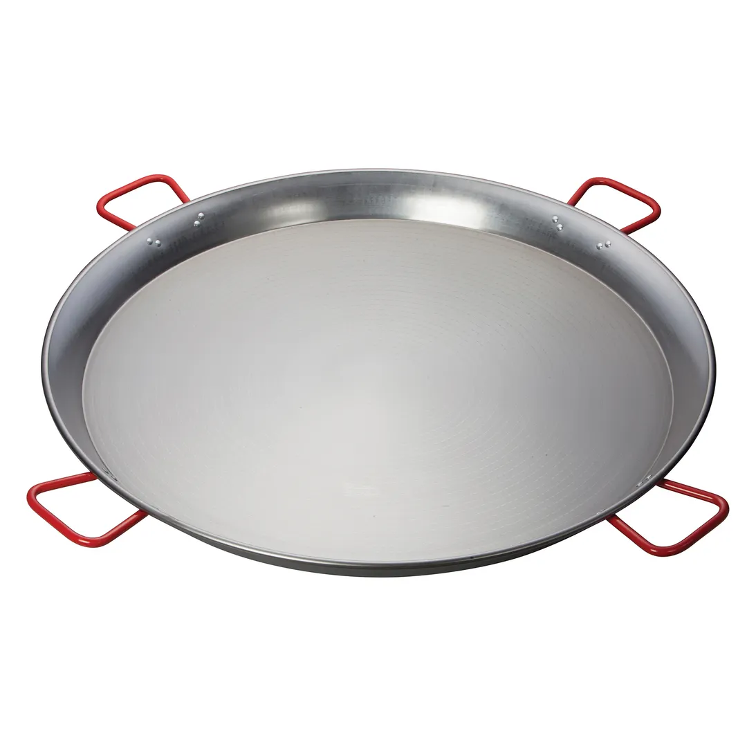Winco CSPP-35 35.5" Polished Carbon Steel Paella Pan - Round