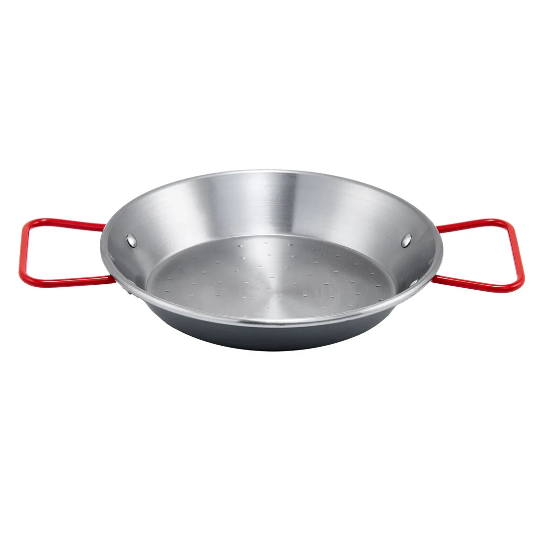 Winco CSPP-7 7.88" Polished Carbon Steel Paella Pan - Round